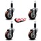Service Caster 3.5'' Maroon Poly Wheel Swivel 1-1/8'' Expanding Stem Caster Set, 4PK SCC-EX20S3514-PPUB-MRN-118-4 - alternate 4